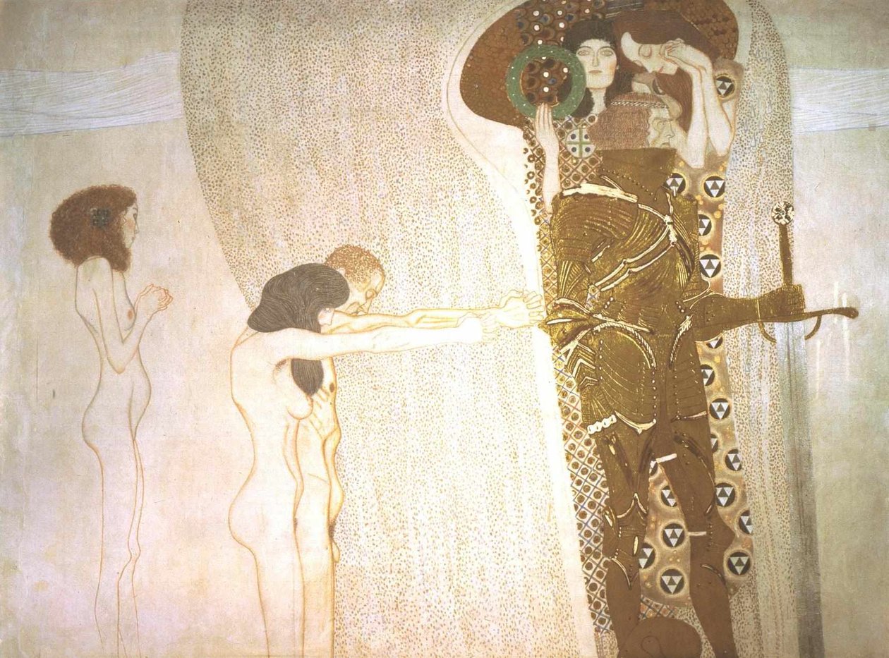 Beethovenfries - Sehnsucht nach Glück av Gustav Klimt