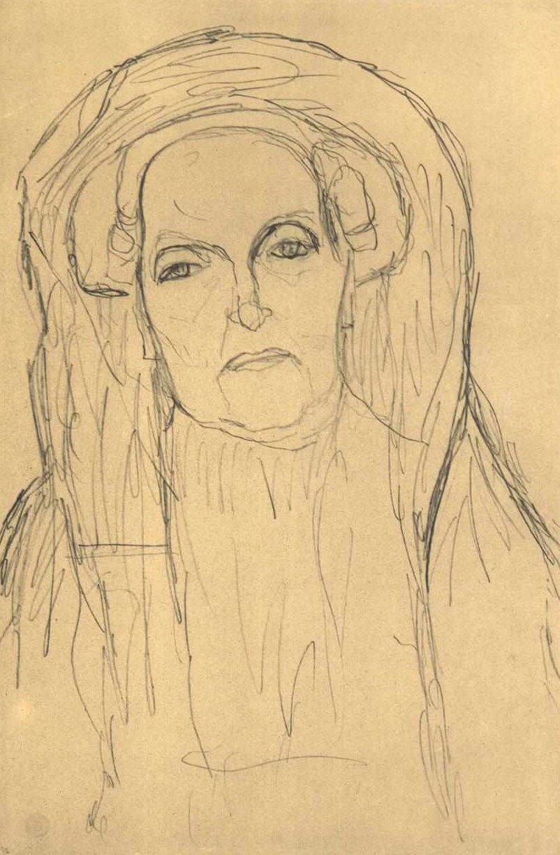 Brustbild einer alten Frau av Gustav Klimt