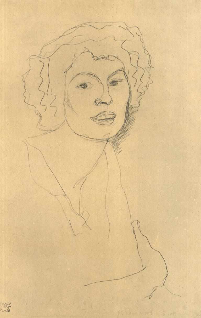 Brustbild im Dreiviertelprofil nach rechts av Gustav Klimt