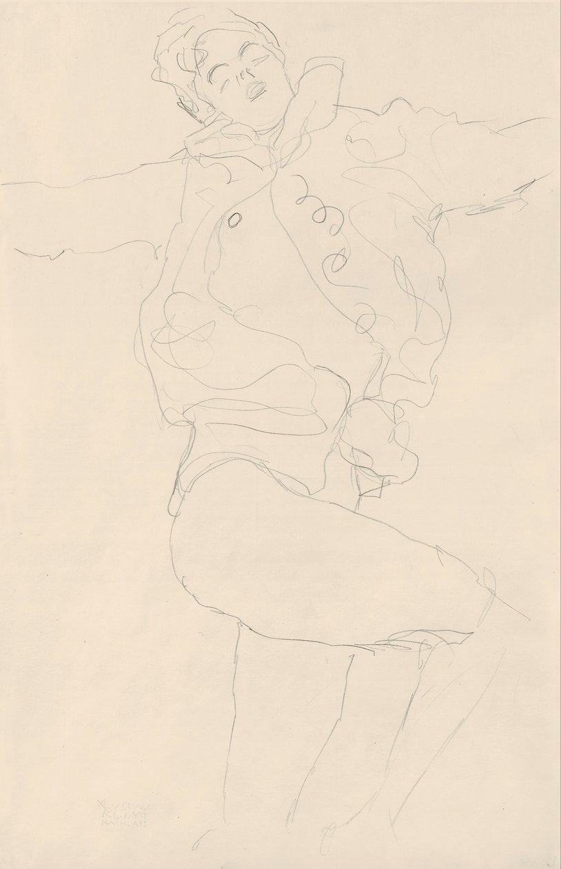 Dancing Woman with Cape av Gustav Klimt