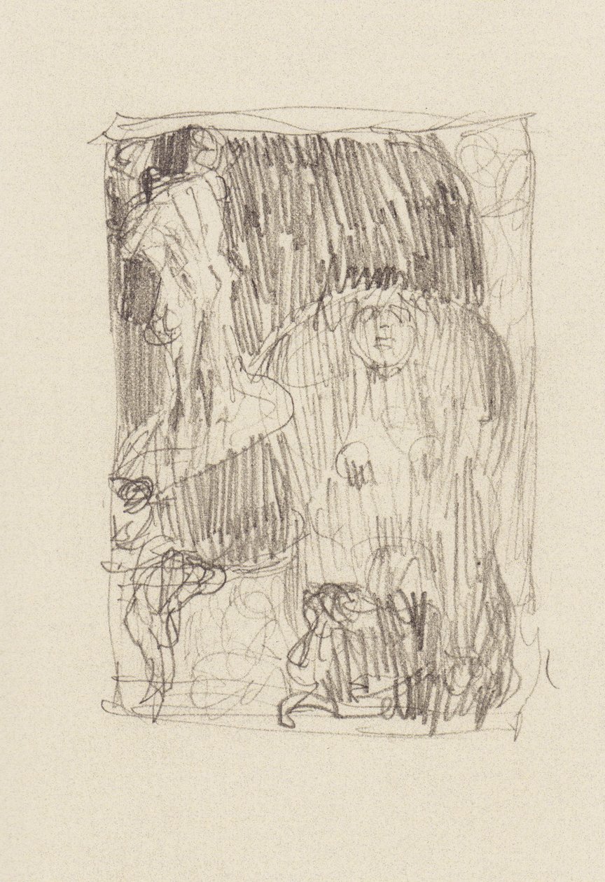 Sfinxen med kunskap, jordklot, älskare, gammal desperat man av Gustav Klimt