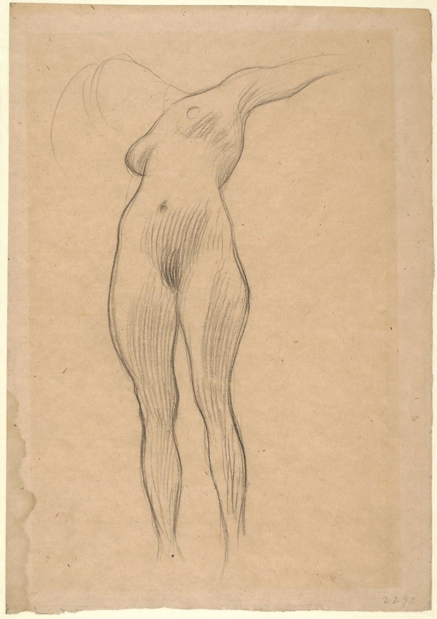 Floating Woman with Outstretched Arm (Study for Medicine), 1900-1901 av Gustav Klimt