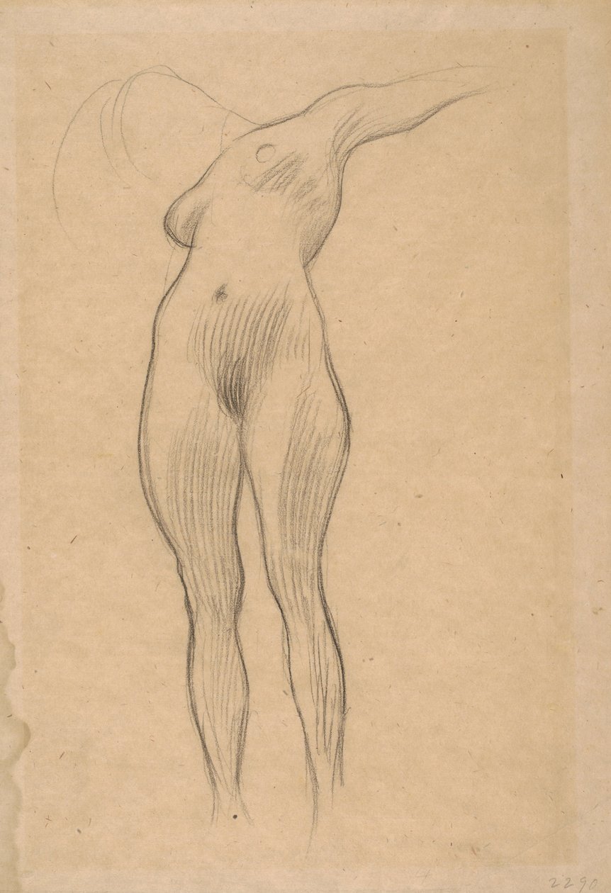 Floating Woman with Outstretched Arm (Study for Medicine), 1900-1901 av Gustav Klimt