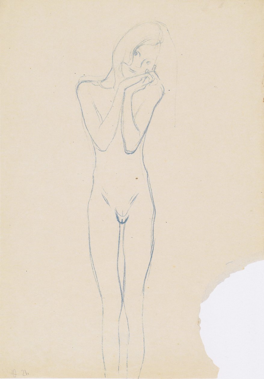 Naken framifrån av Gustav Klimt