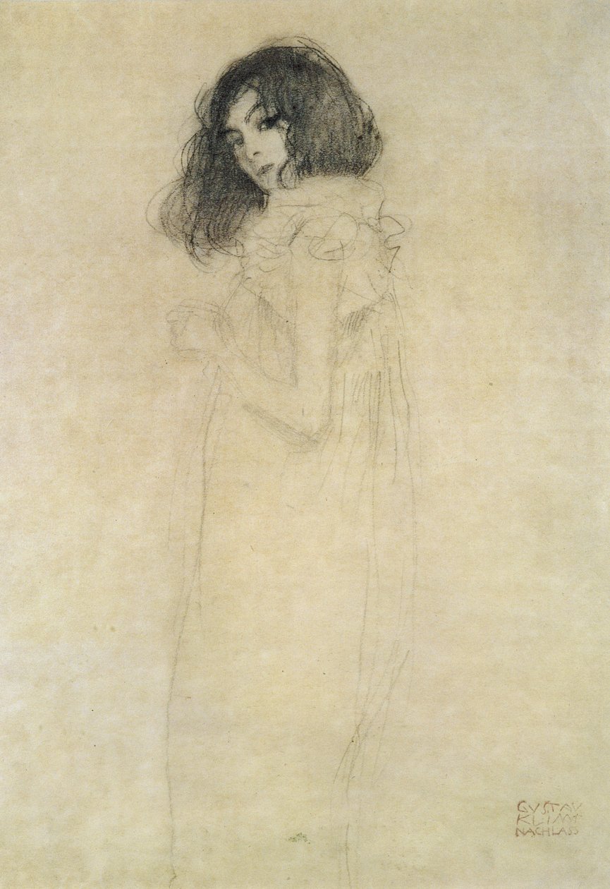 Porträtt av en ung kvinna, 1896-97 av Gustav Klimt