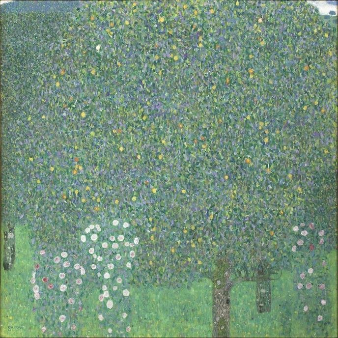 Rose Bushes Under the Trees av Gustav Klimt