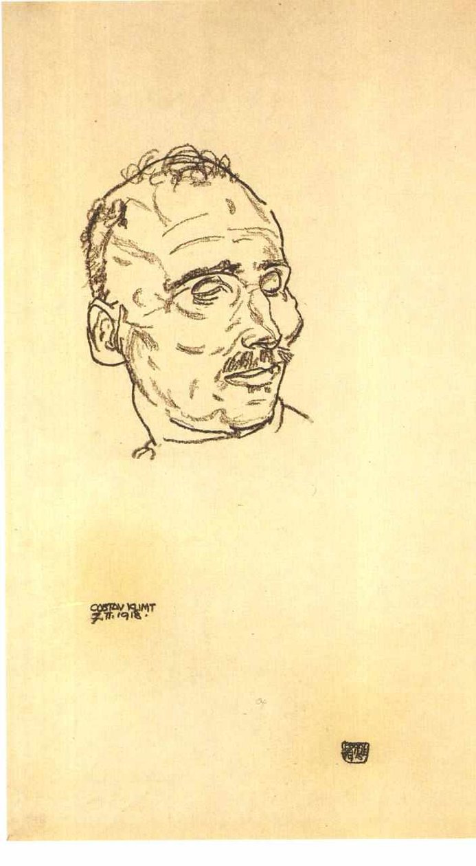 Schiele - Gustav Klimt auf den Totenbett  av Gustav Klimt