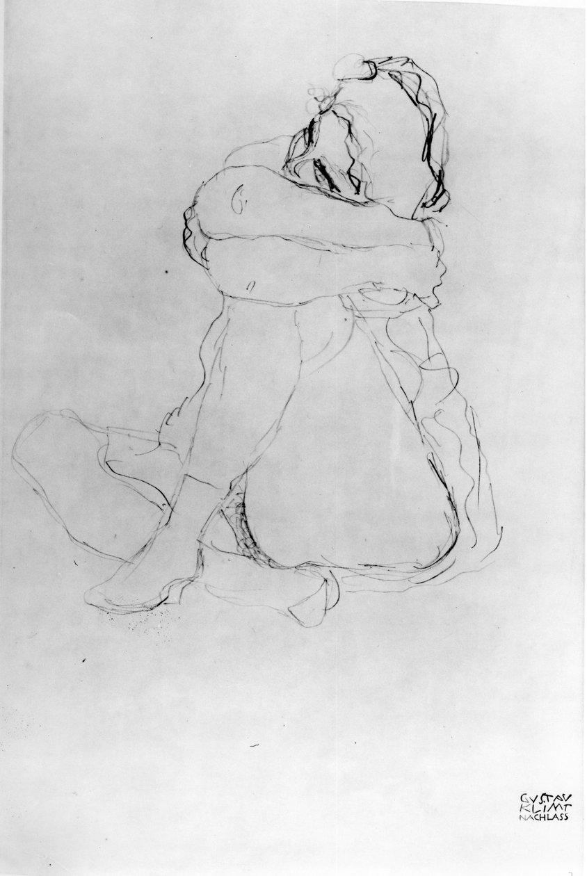Sittande kvinna av Gustav Klimt
