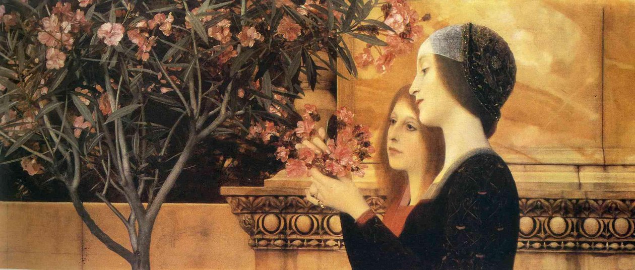 Two Girls with an Oleander av Gustav Klimt