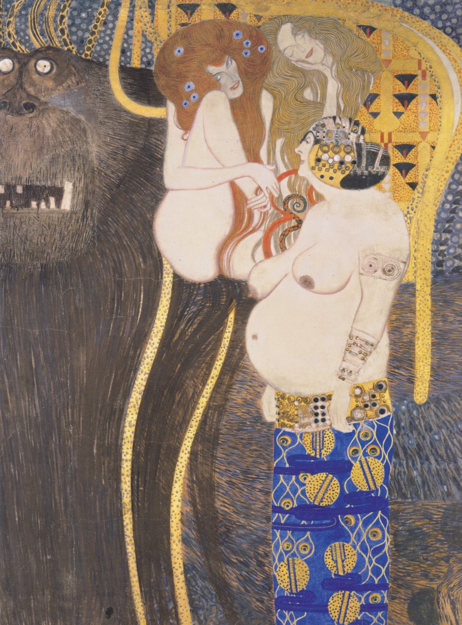 Typhoeus och lust, okänslighet, obetänksamhet av Gustav Klimt