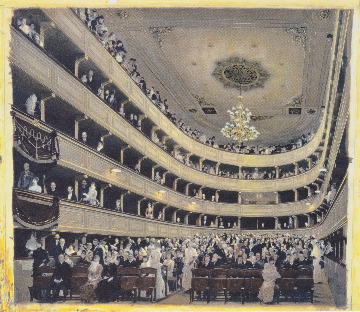 Auditorium i den gamla Burgtheater av Gustav Klimt