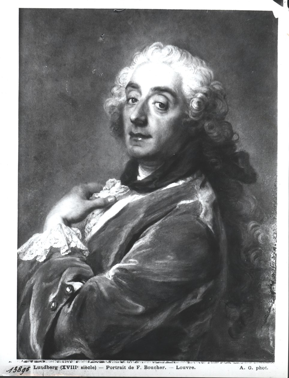 Porträtt av Francois Boucher (1703-70) 1741 (pastell på papper) av Gustaf Lundberg
