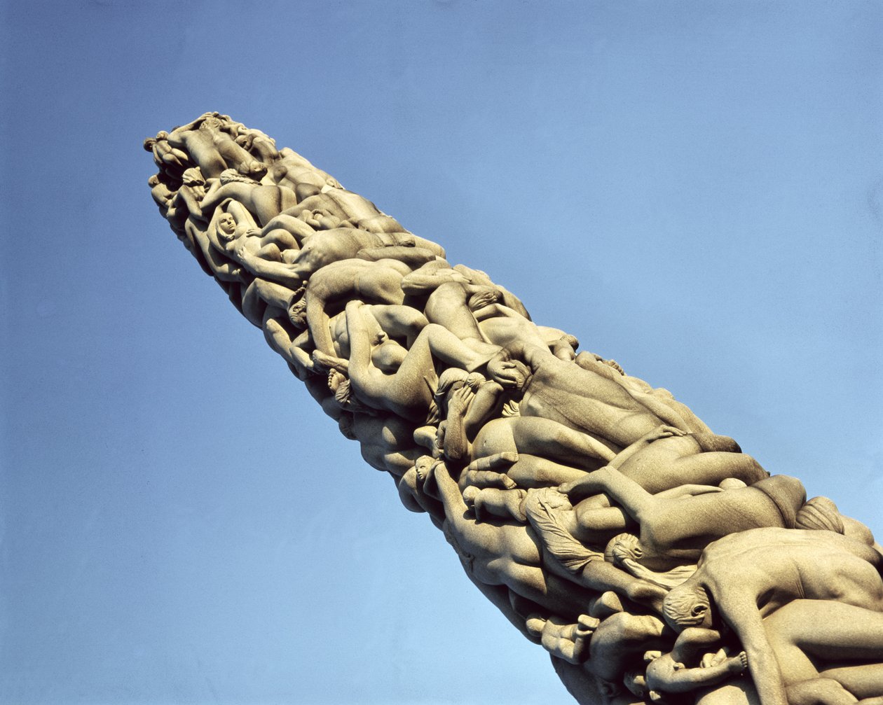Utsikt över monoliten, byggd 1929-43 av Gustav Vigeland