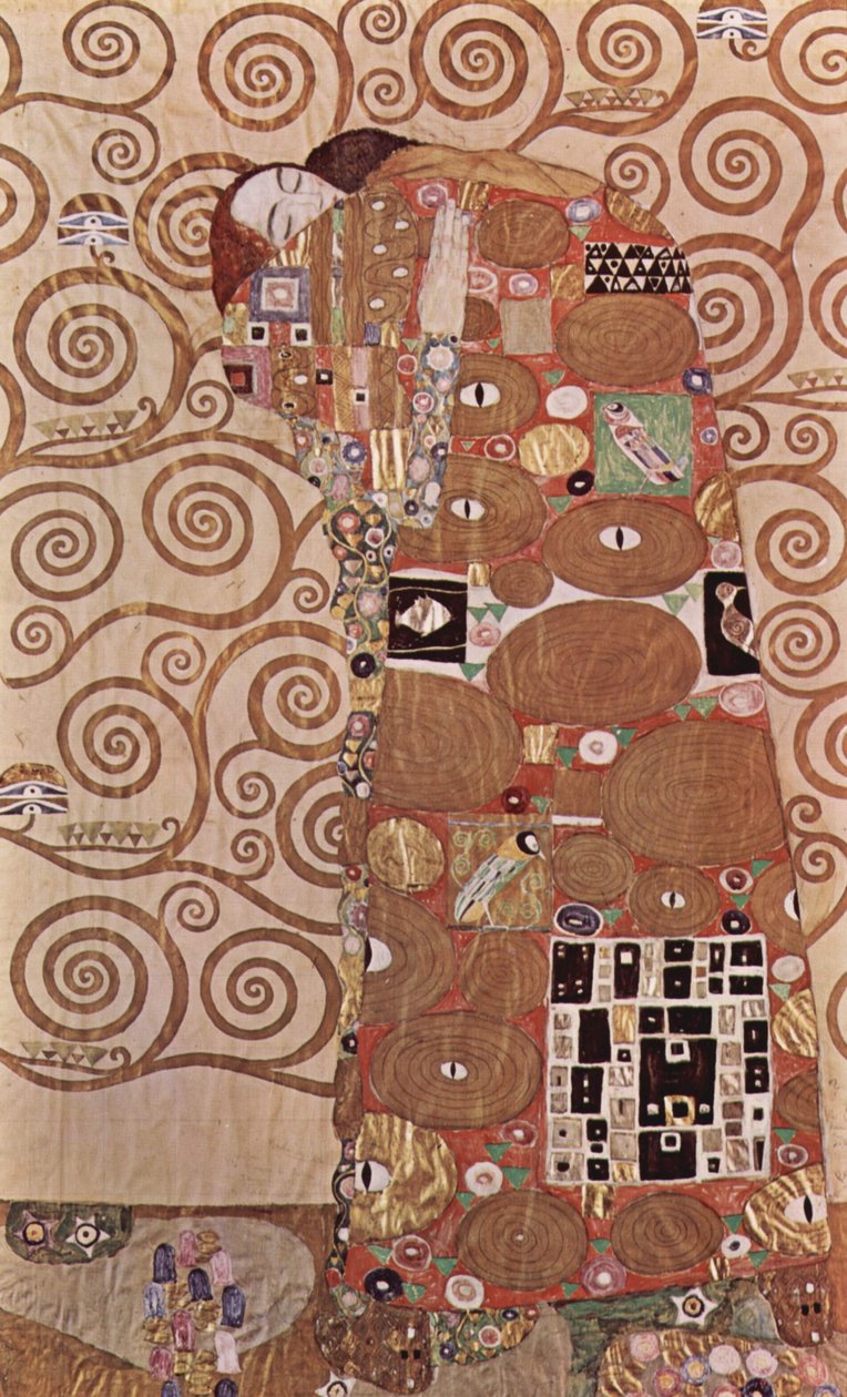Die Umarmung - Entwurf für den Wandfries im Palais Stoclet in Brüssel, Detail av Gustav Klimt