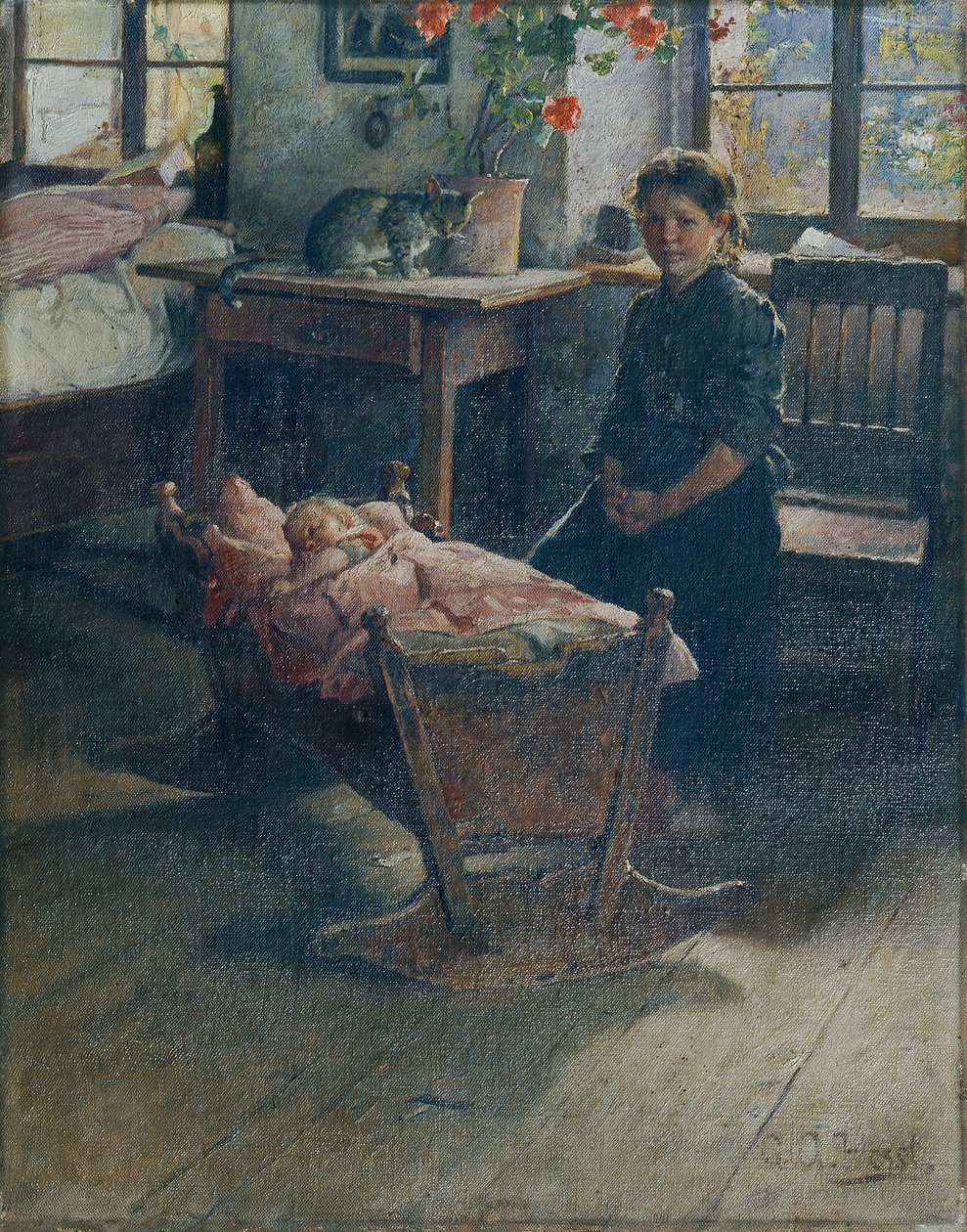 vid vaggan av Gustav Adolf Hessl