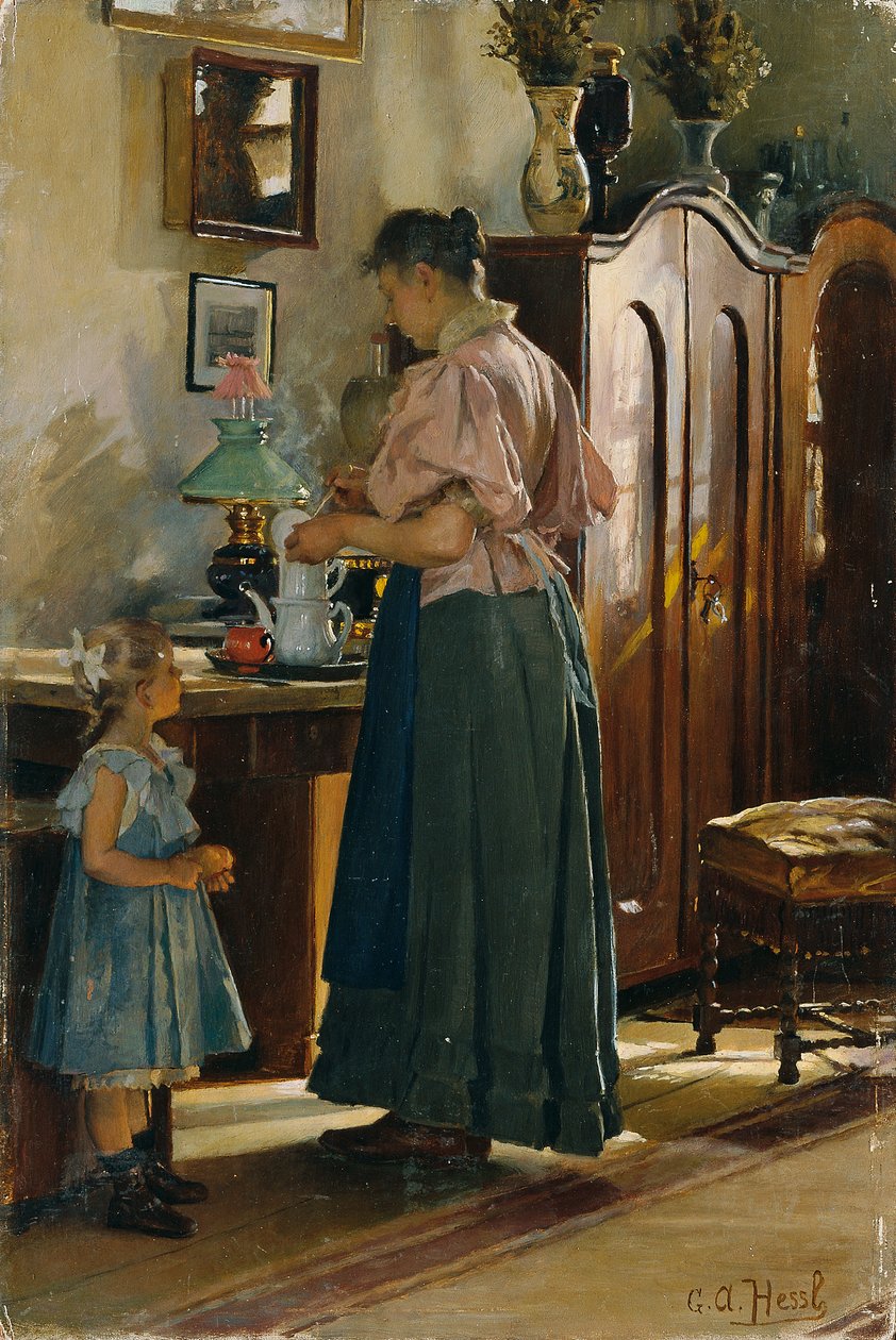 kvällsmåltid av Gustav Adolf Hessl