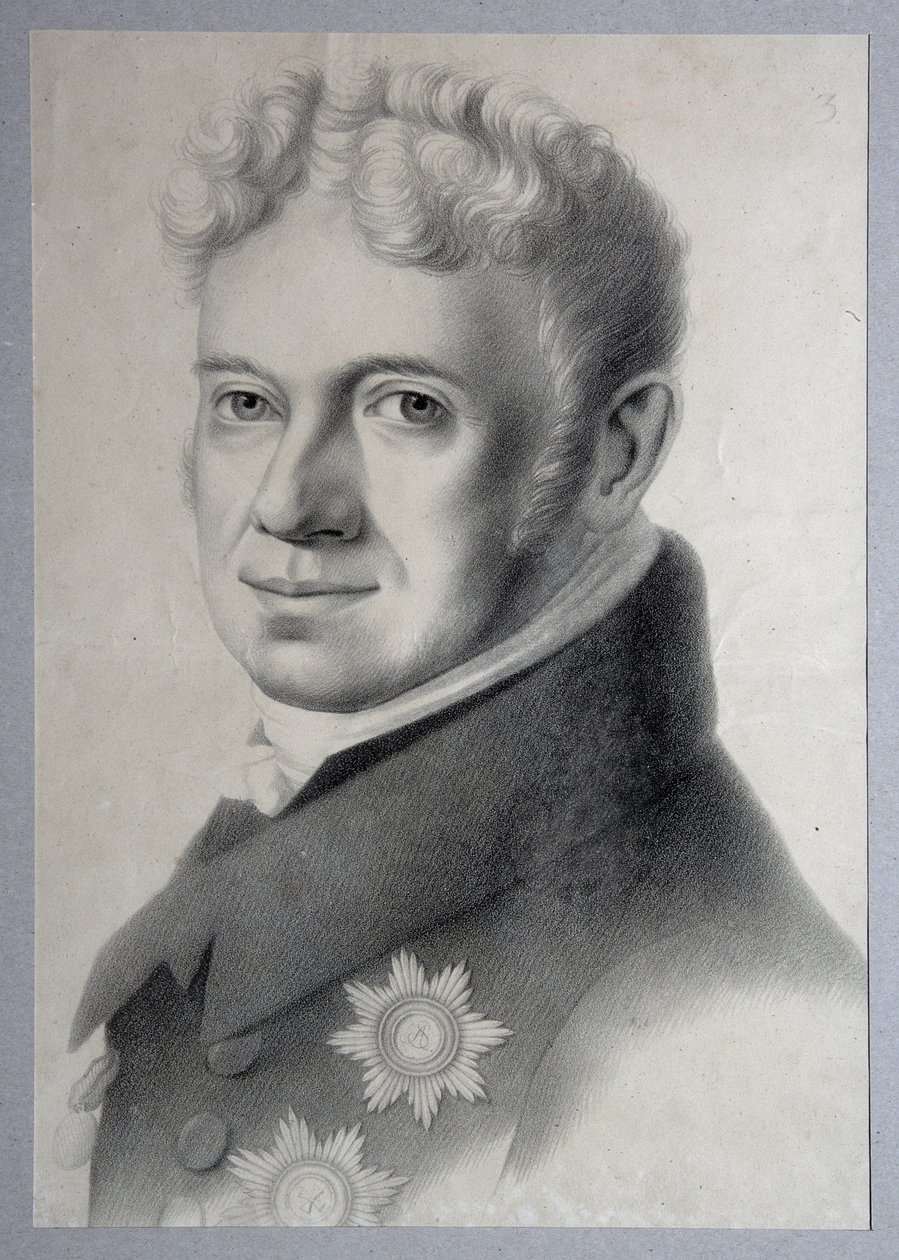 Porträtt av prins Grigorij Aleksandrovich Stroganov 1770-1857, 1820-talet av Gustav Adolf Hippius