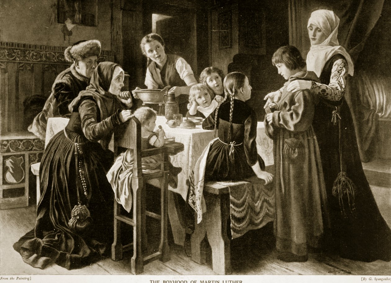 The boyhood of Martin Luther, illustration från 