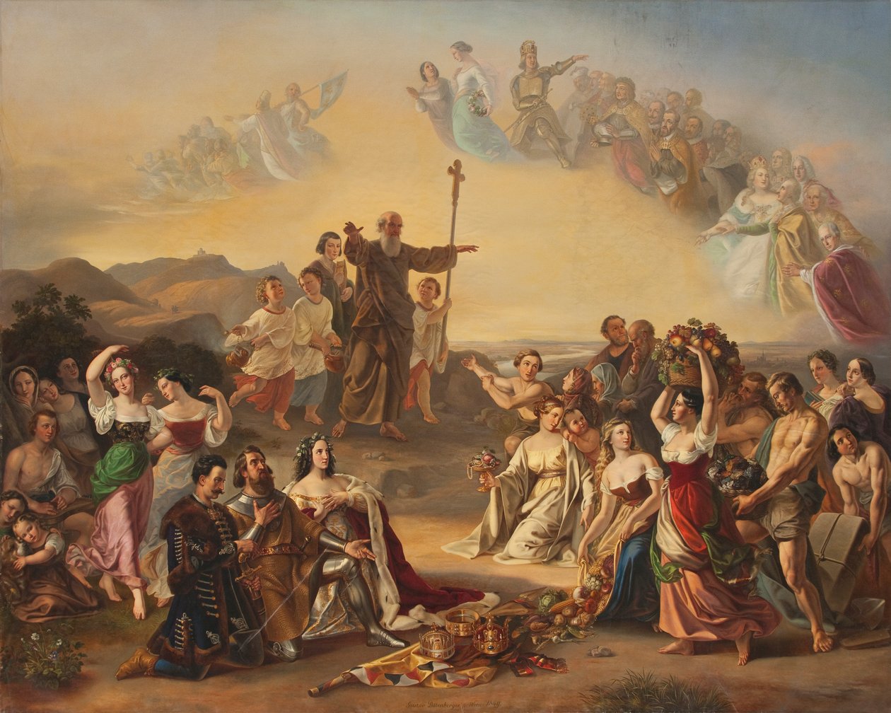 Saint Severin välsignar landet Österrike av Gustav Dittenberger