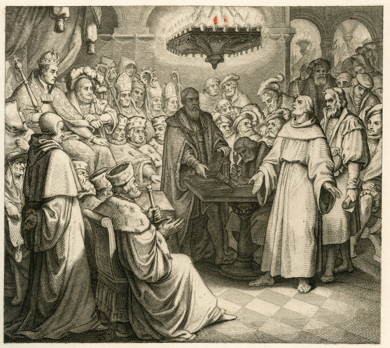 Martin Luther framför kejsar Karl, bredvid hans bror Ferdinand av Gustav Ferdinand Leopold Konig