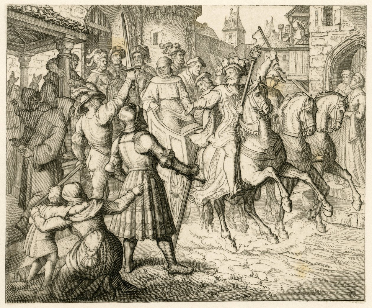 Mottagandet av Martin Luther i Worms av Gustav Ferdinand Leopold Konig