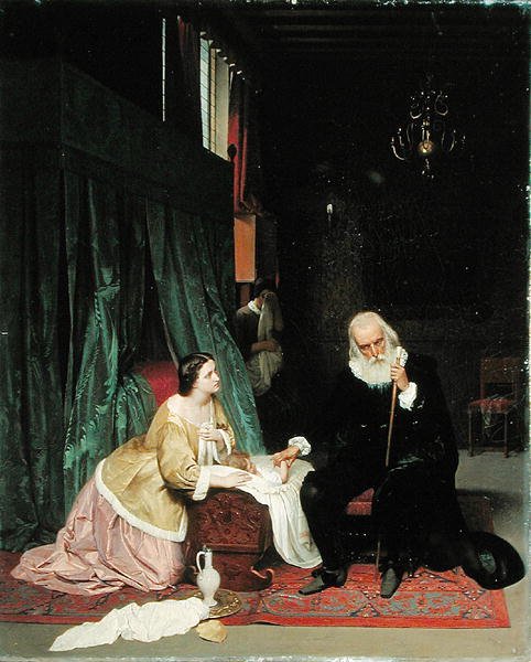 Läkarens besök, 1859 av Gustav Jakovlevich Budkovsky