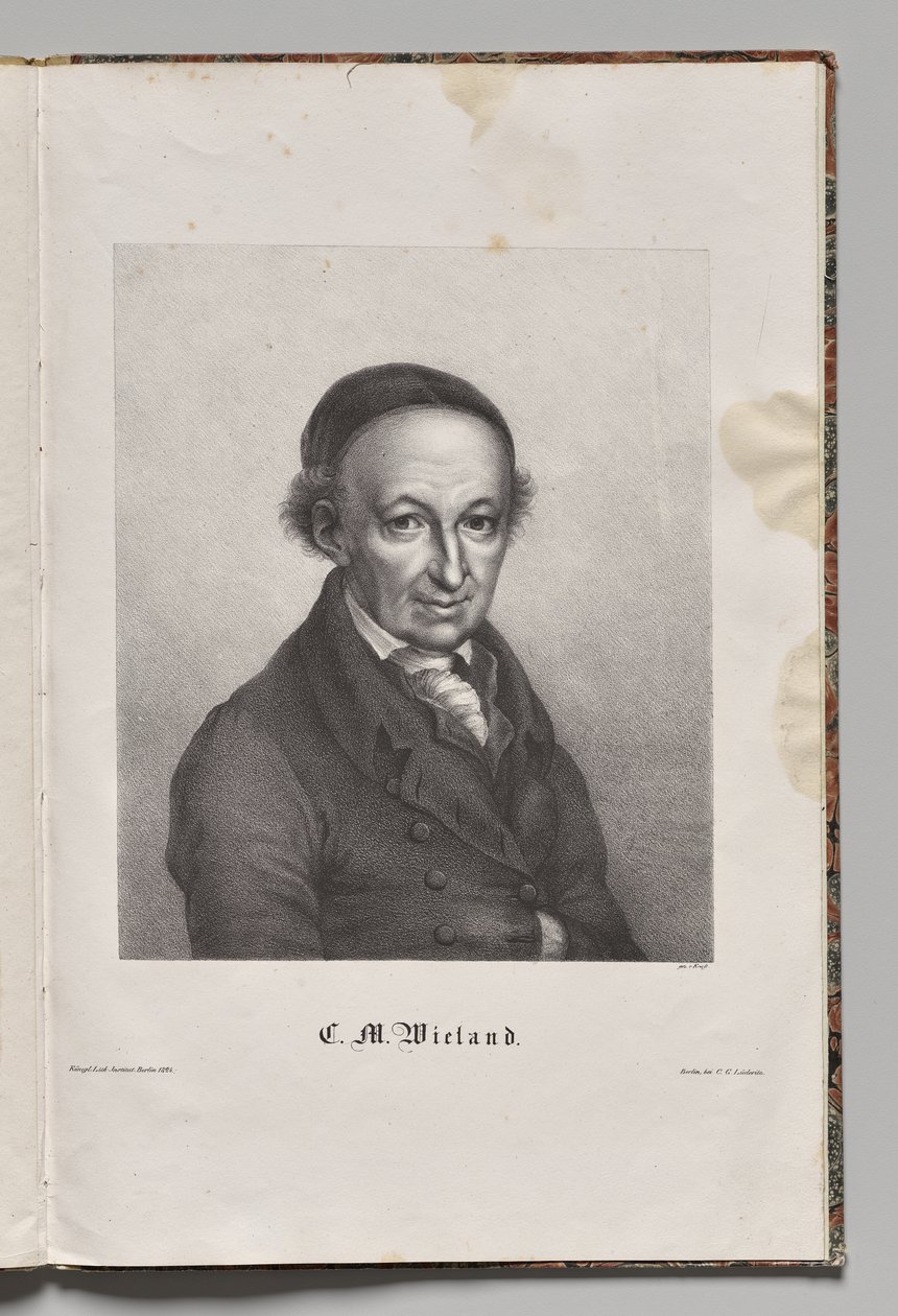 Tysklands berömda författare: Porträtt av Christopher Martin Wieland av Gustav Karl Friedrich Luderitz