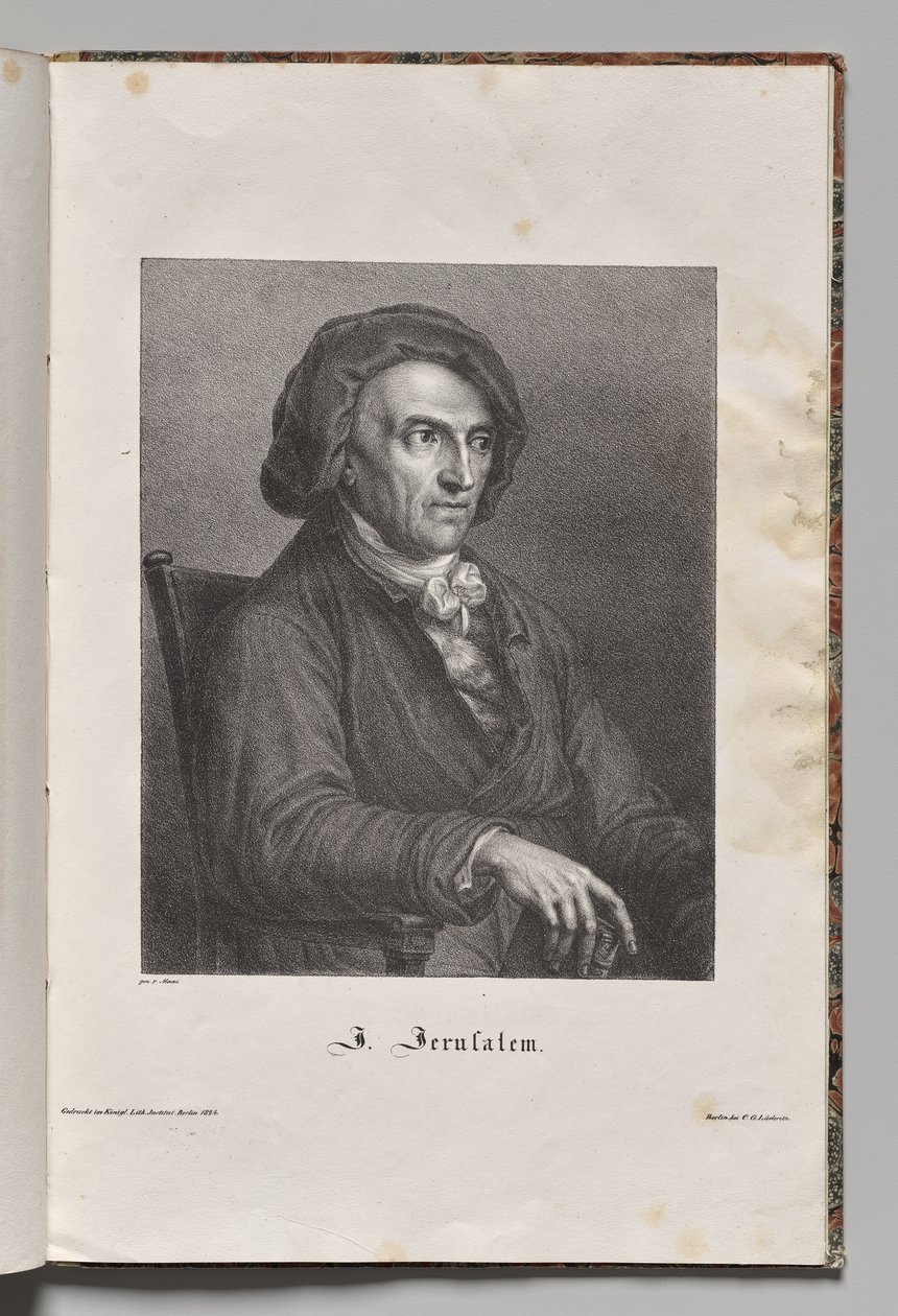 Tysklands berömda författare: Porträtt av Johann Friedrich Wilhelm Jerusalem av Gustav Karl Friedrich Luderitz
