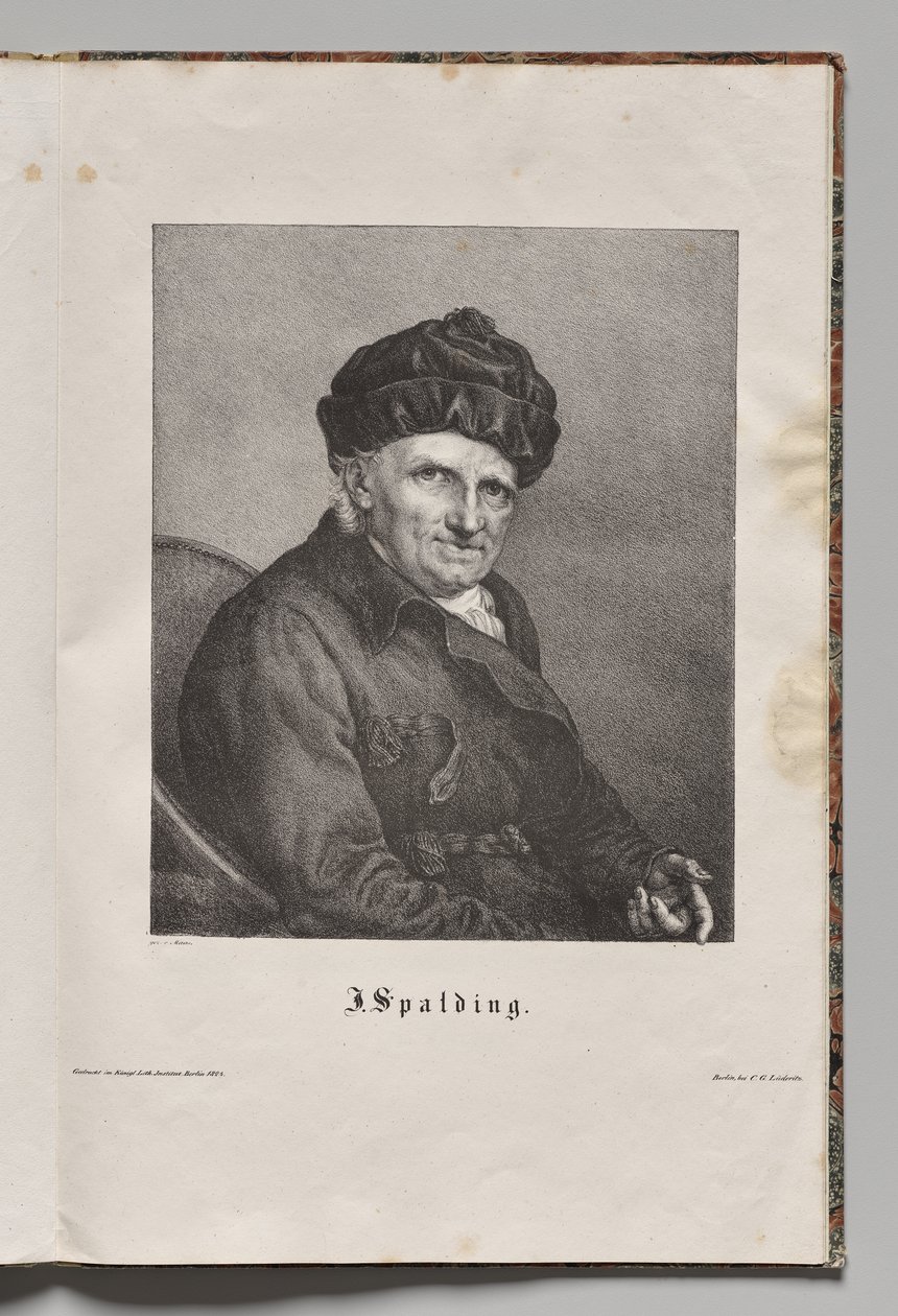 Tysklands berömda författare: Porträtt av Johann Joachim Spalding av Gustav Karl Friedrich Luderitz