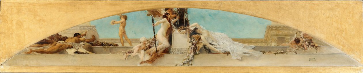 Dionysos altare. Studie för takmålning av Burgtheater, Wien, 1886. av Gustav Klimt