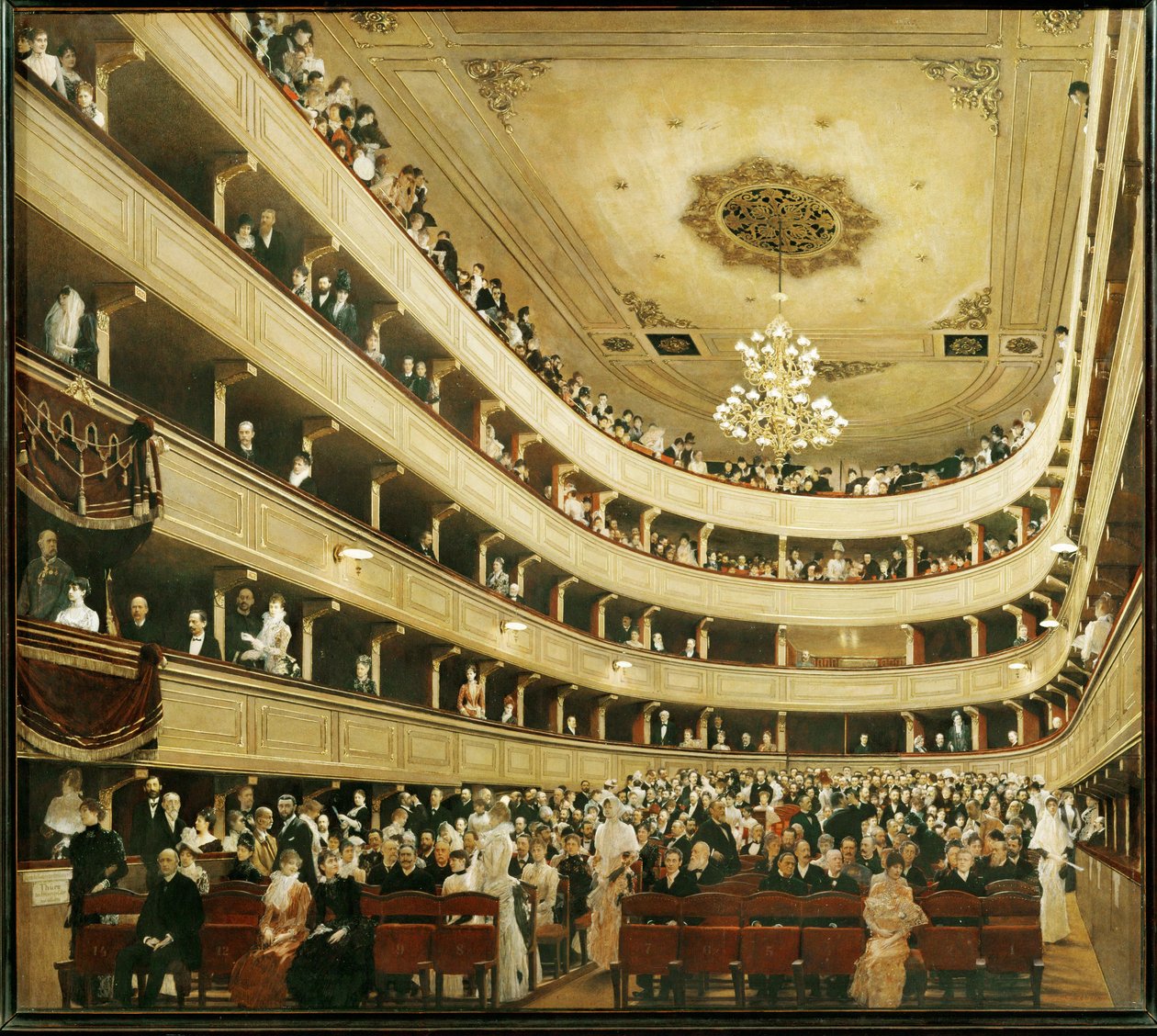 Auditorium i " Altes Burgtheater ", den gamla hovteatern av Gustav Klimt