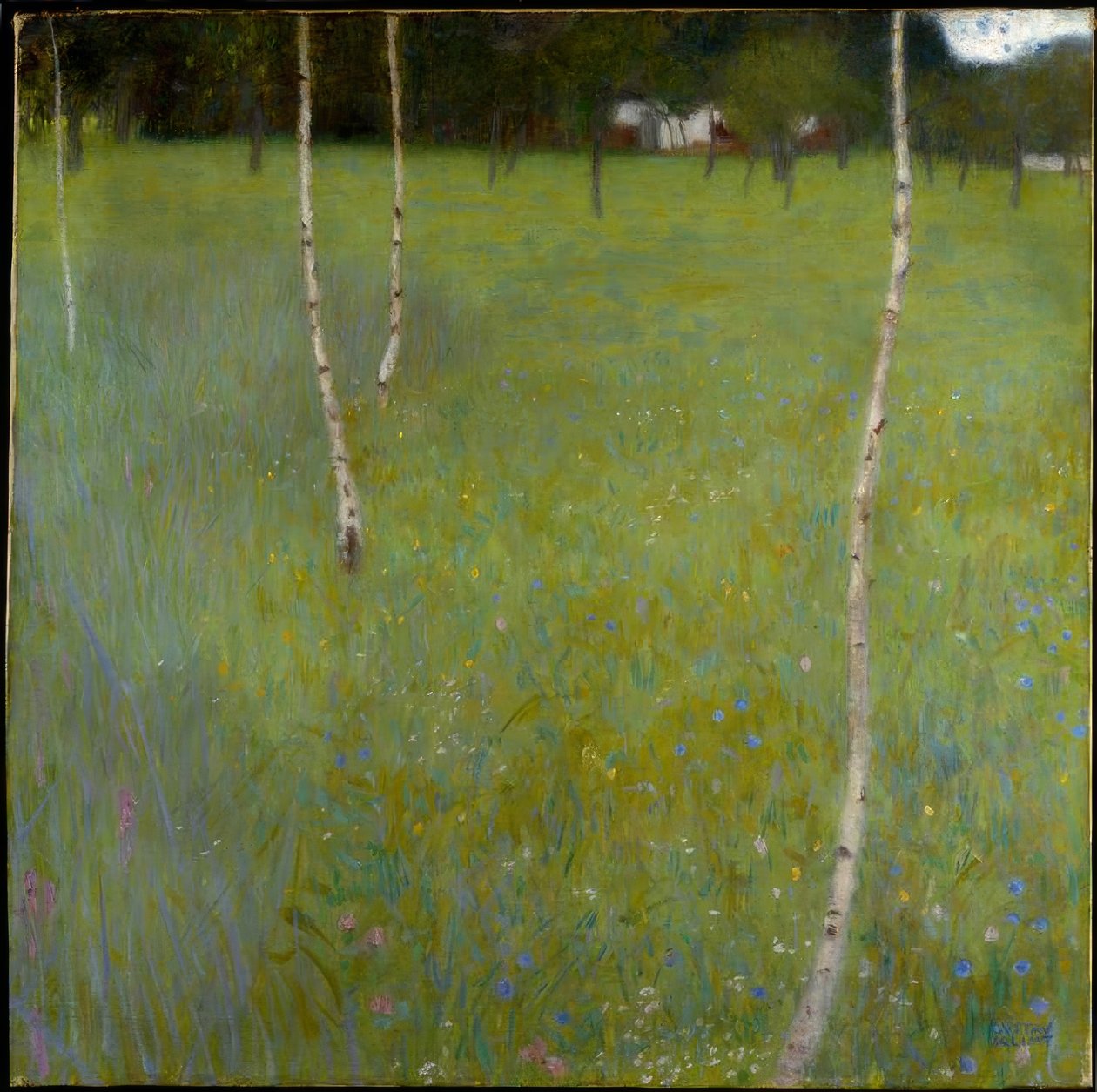 Bondgård med björkar (unga björkar) av Gustav Klimt