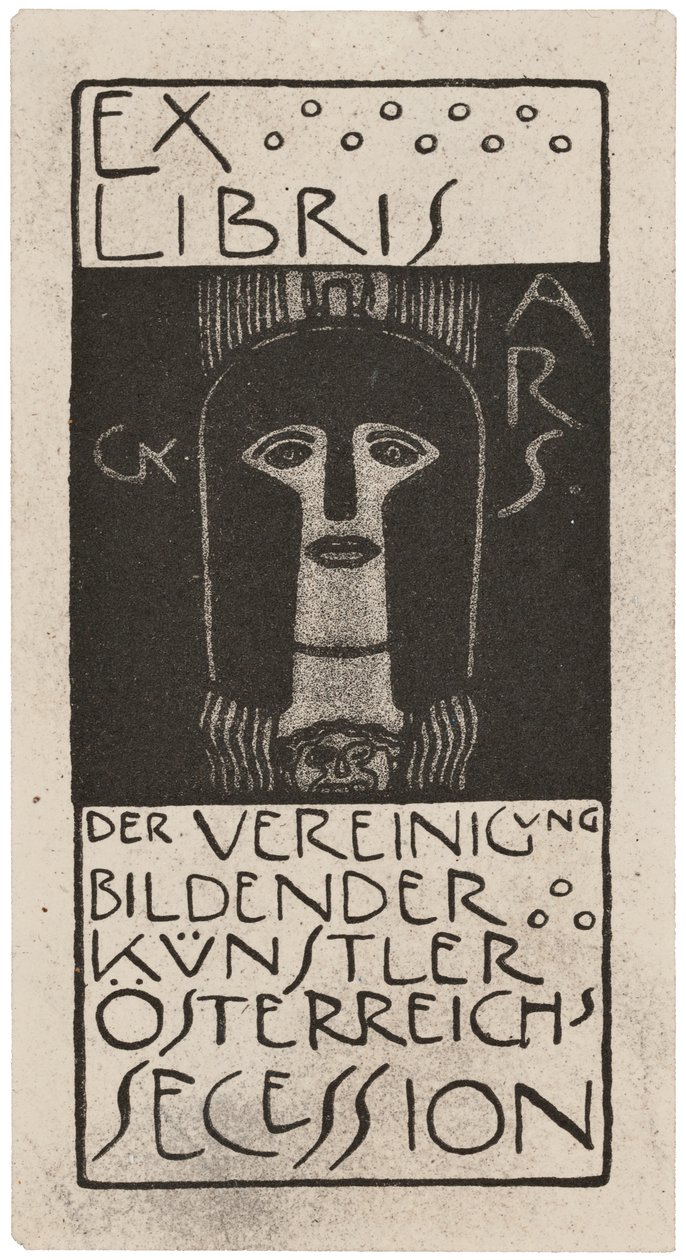 Bokskylt från Ver Sacrum, utgiven 1898-99 av Gerlach, Schenk och Seeman av Gustav Klimt