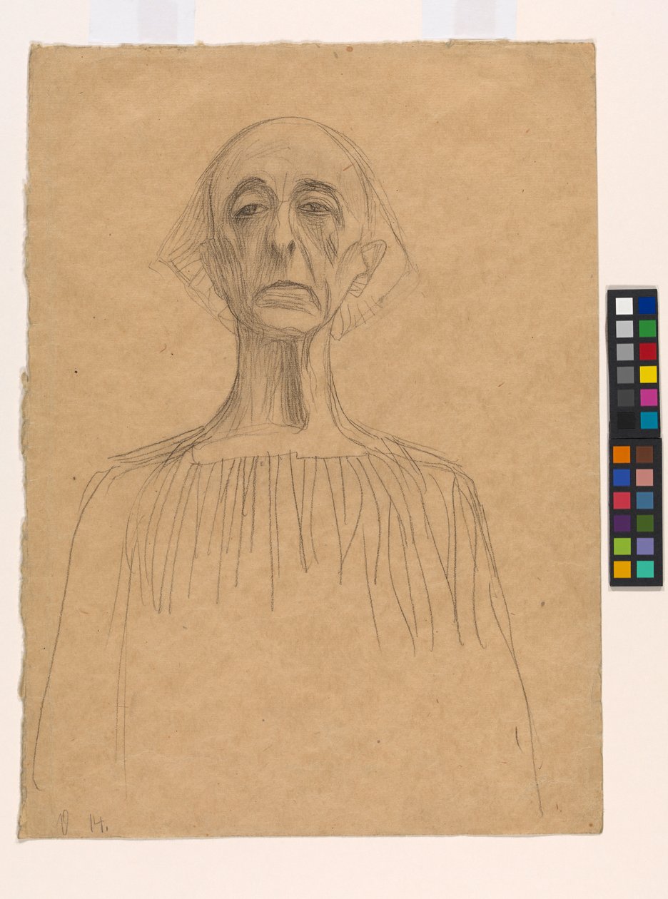 Bystporträtt av en man av Gustav Klimt
