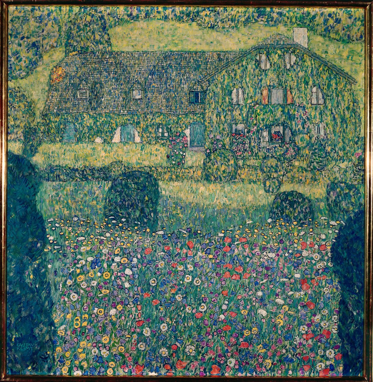Lanthus vid sjön Attersee (Landhaus am Attersee), Oberösterreich av Gustav Klimt