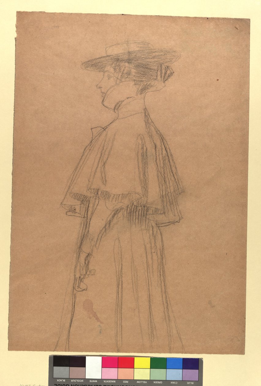 Dame mit Hut und Mantel av Gustav Klimt