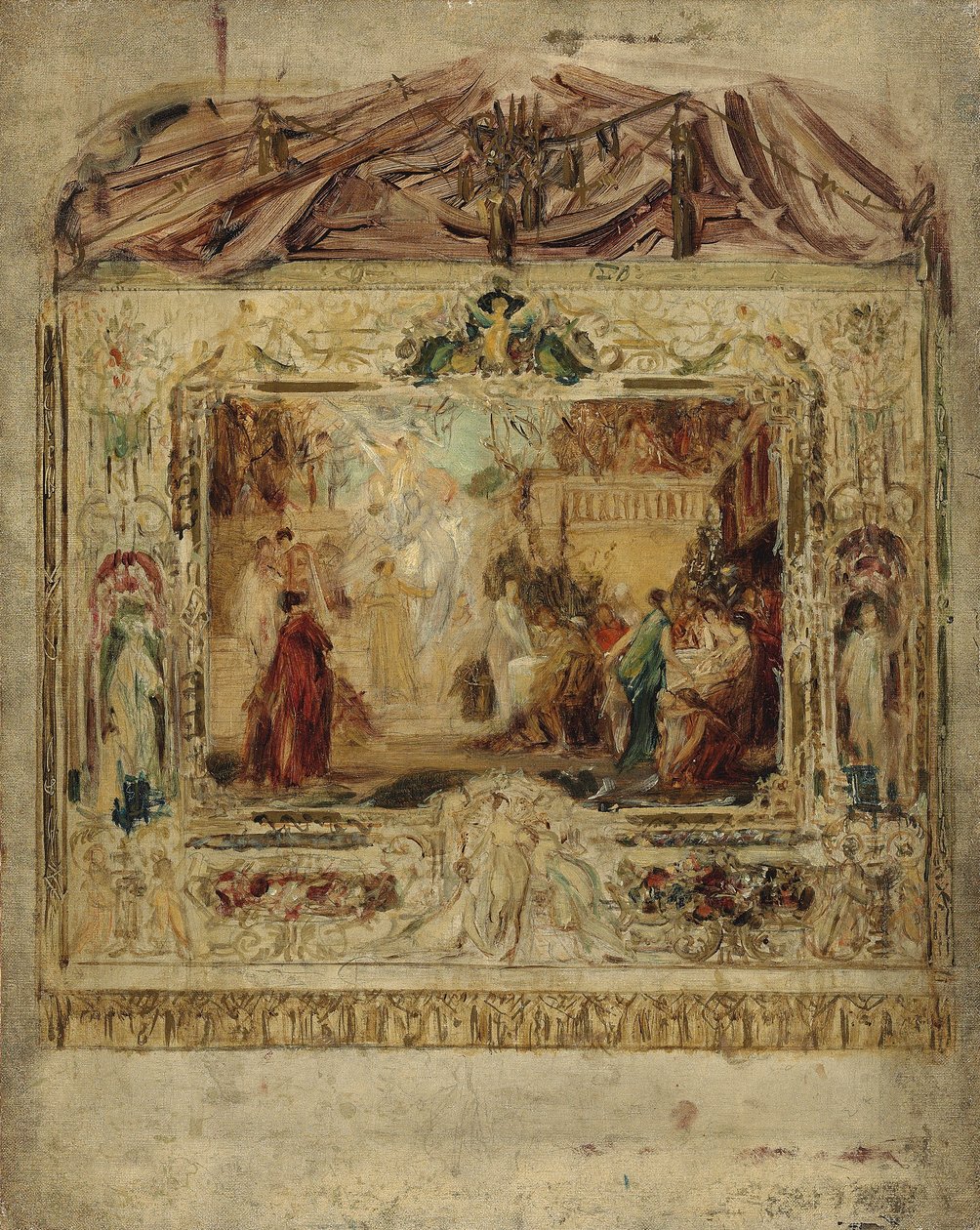 Förslag till en teaterridå, ca 1883-85 (olja på duk) av Gustav Klimt