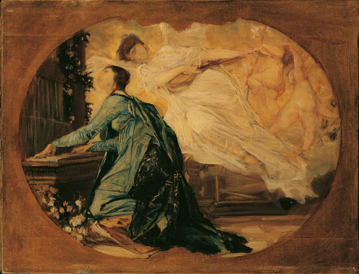 Draft for the Allegory of Music (organist) av Gustav Klimt