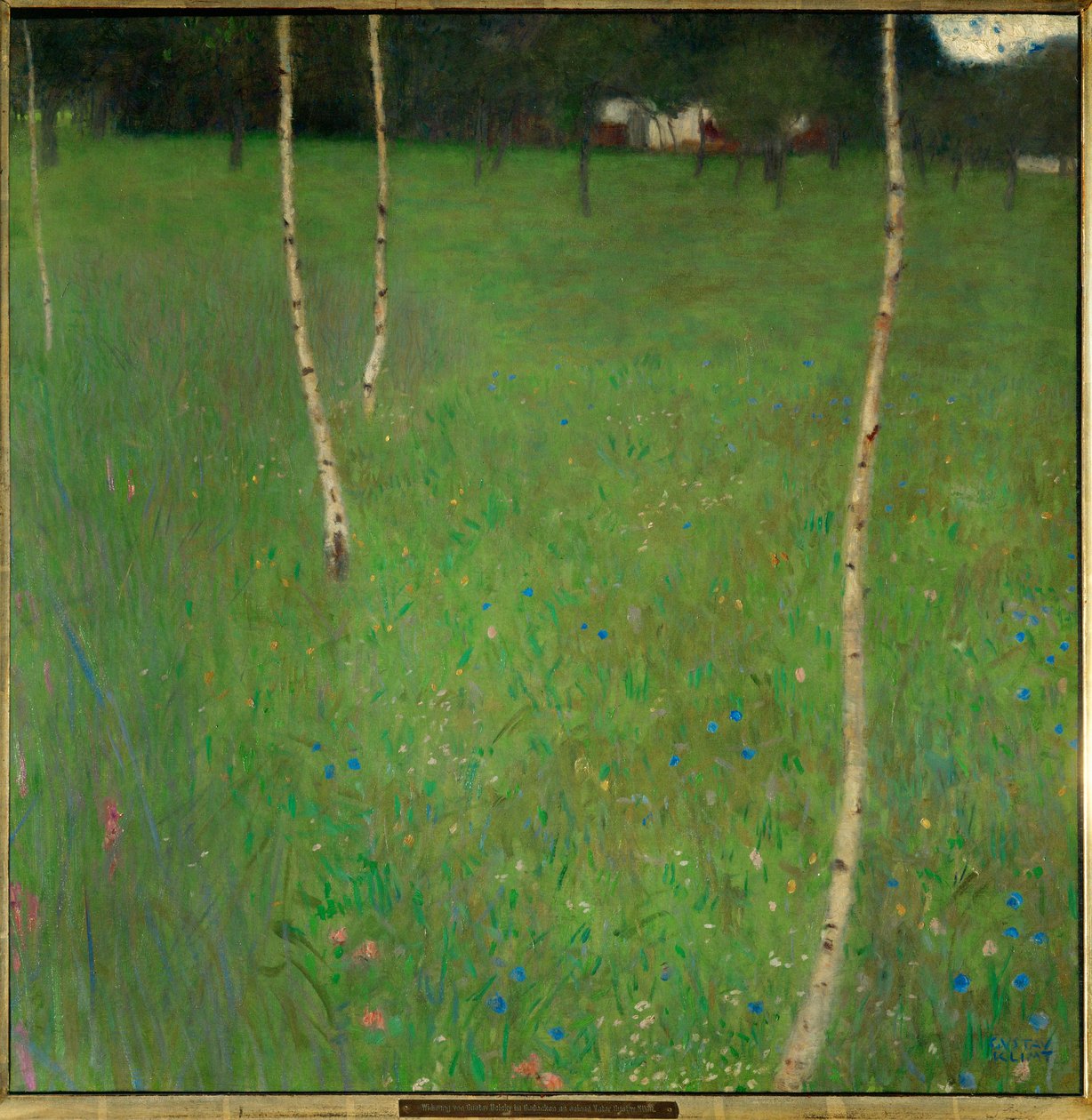 Bondgård med björkträd av Gustav Klimt
