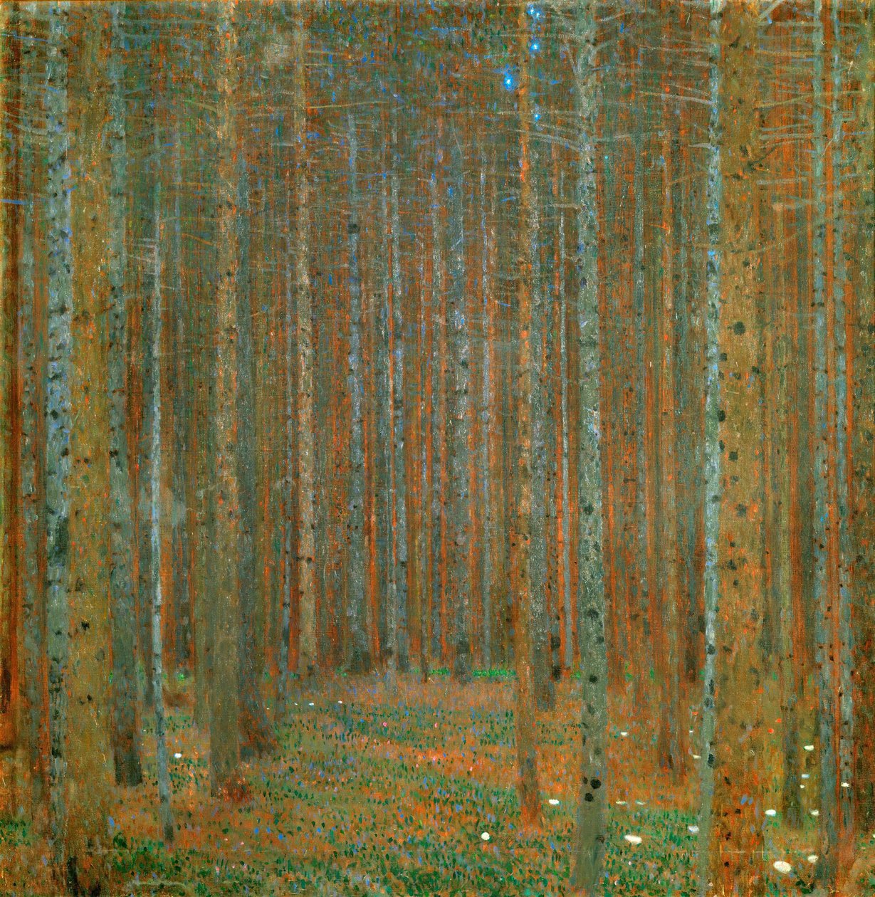 Granskog I - Klimt, Gustav (1862-1918) - 1901 - Olja på duk - 90x90 - Kunsthaus Zug, Samling Kamm av Gustav Klimt