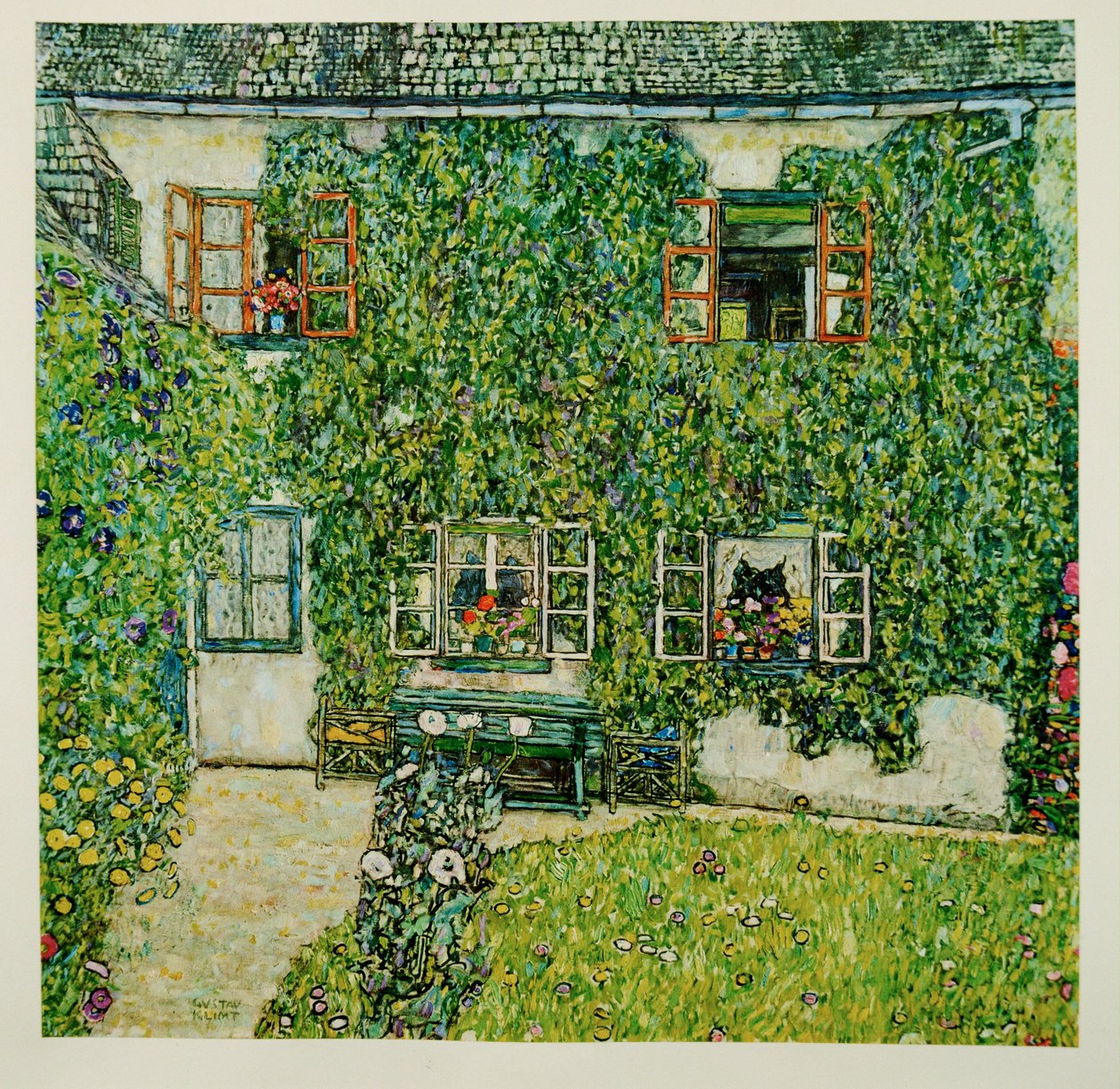 Skogsbrukshus i Weissenbach vid Attersee-sjön av Gustav Klimt