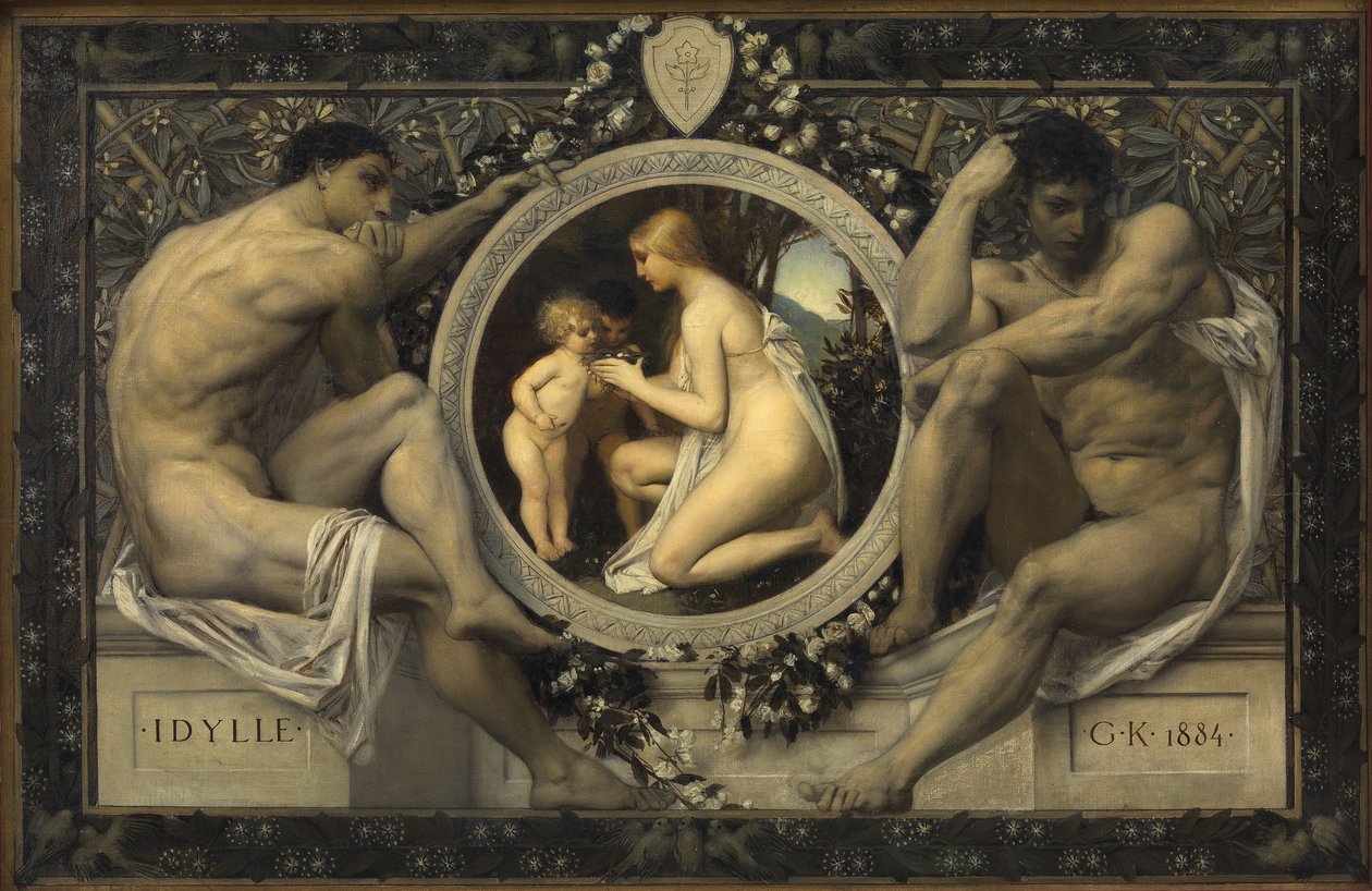 Idyll (Förlaga till: Gerlach & Schenk, Allegorier och emblem, nr 75) av Gustav Klimt