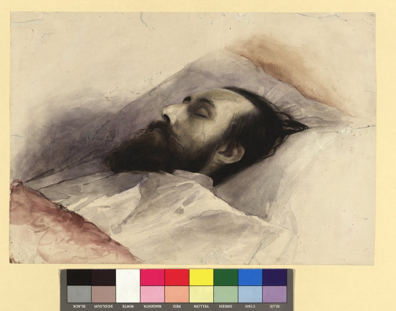 Julius Lott (1836–1883) på sin dödsbädd av Gustav Klimt