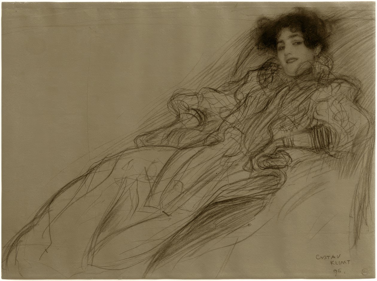 Ung kvinna i en fåtölj av Gustav Klimt