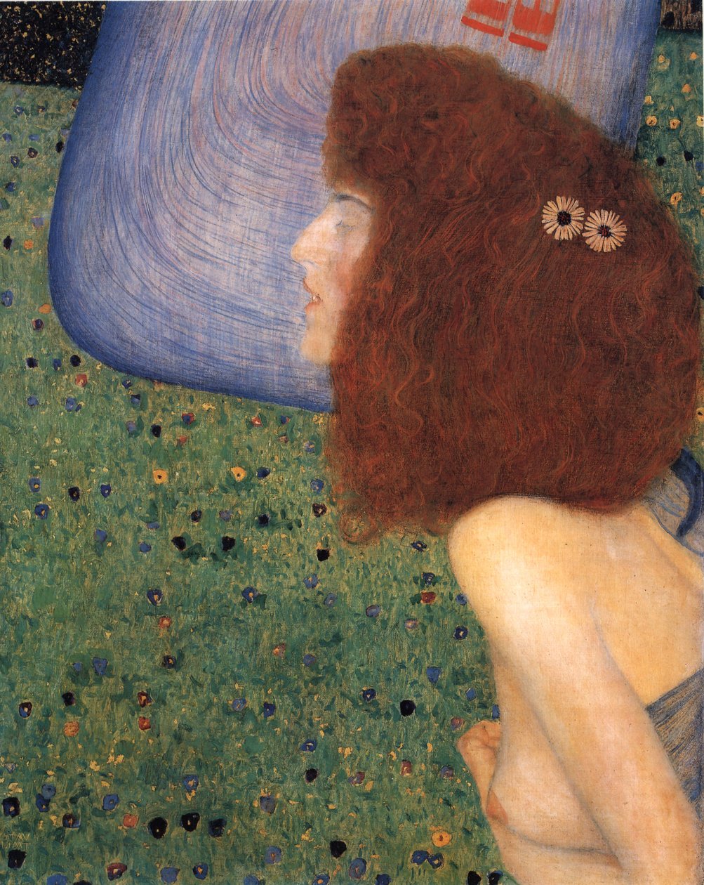 Klimt - Flicka med blå slöja, cirka 1902-1903 av Gustav Klimt