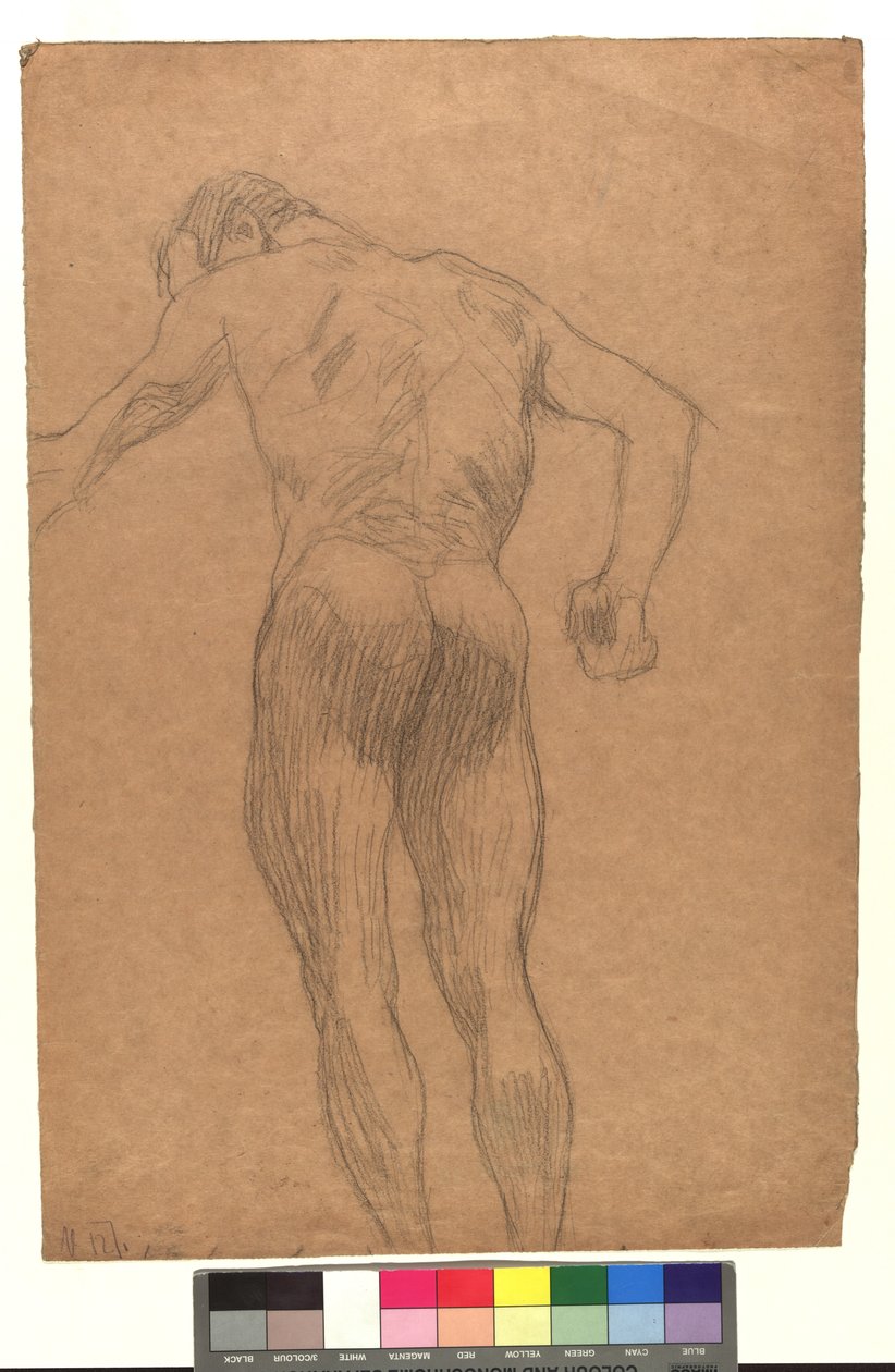 Männlicher Rückenakt in Untersicht av Gustav Klimt