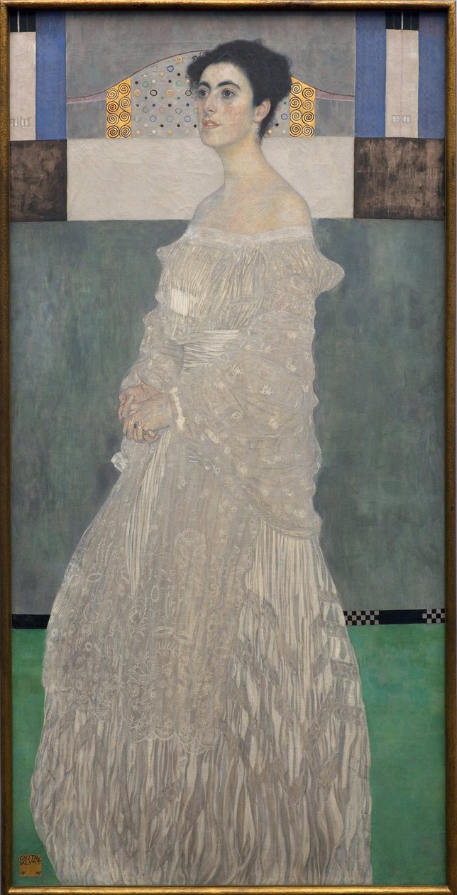 Margaret Stonborough Wittgenstein. Målning av Gustav Klimt (1862-1918), Olja på duk 1905. Österrikisk konst, tidigt 1900-tal, symbolik. Neue Pinakothek, München (Tyskland). av Gustav Klimt