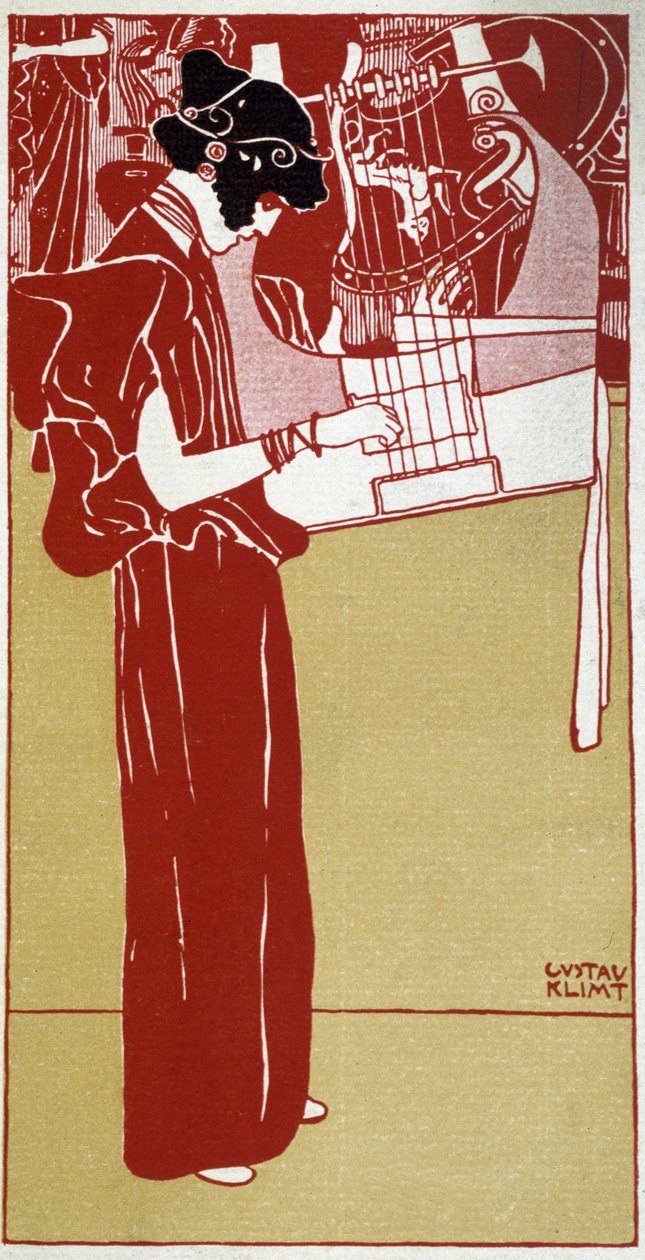 Musik - teckning av Gustav Klimt, deb. 1900-talet av Gustav Klimt