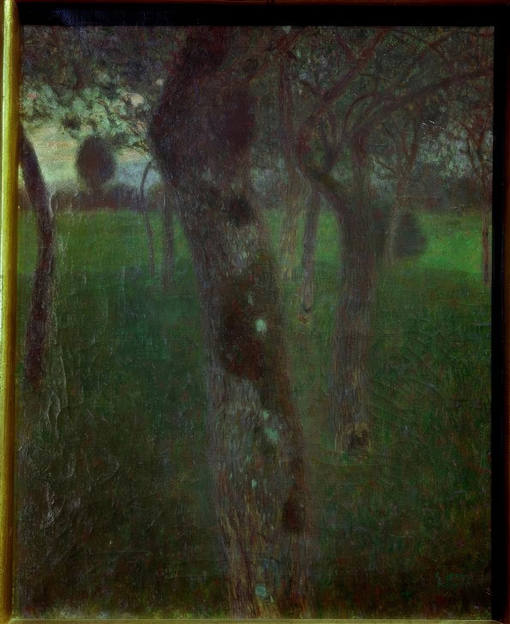 Fruktträdgård på kvällen (trädgård på kvällen) av Gustav Klimt