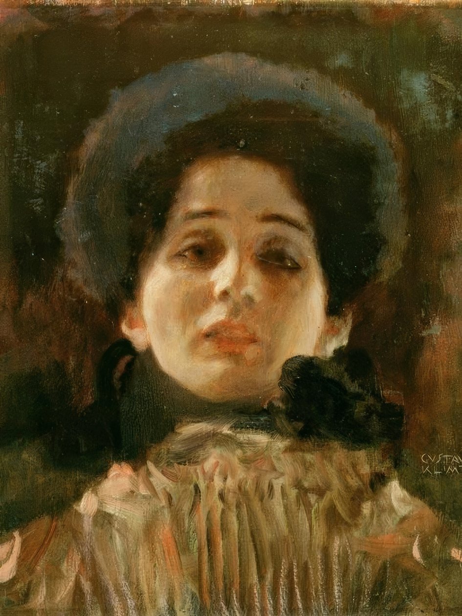 Porträtt i framkant av Gustav Klimt
